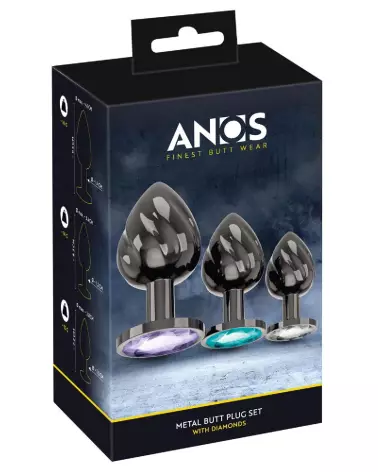 Image du set de plugs anaux ANOS Diamo en métal, idéal pour tous niveaux-1