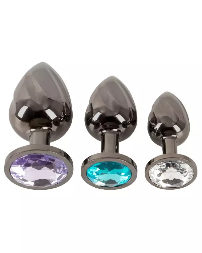 Image du set de plugs anaux ANOS Diamo en métal, idéal pour tous niveaux-2
