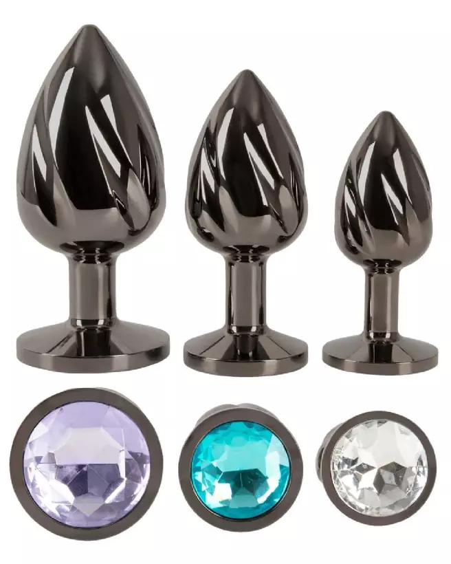 Image du set de plugs anaux ANOS Diamo en métal, idéal pour tous niveaux-3