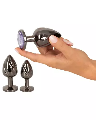 Image du set de plugs anaux ANOS Diamo en métal, idéal pour tous niveaux-4