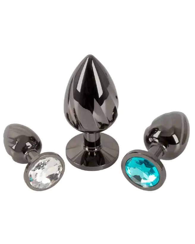Image du set de plugs anaux ANOS Diamo en métal, idéal pour tous niveaux-7
