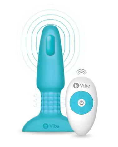 Image du b-Vibe Rimming Plug Blue, plug anal innovant et étanche-2