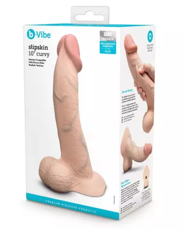 Image du Slipskin 10" Curved Cre de b-Vibe, sextoy réaliste haut de gamme-1