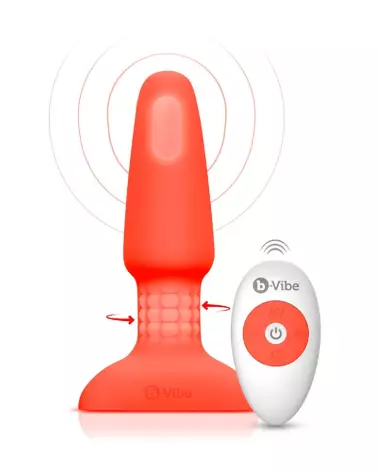 b-Vibe Rimming Plug 2 Orange pour stimulation anale avancée-2