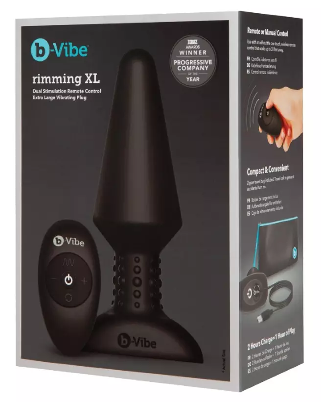 Image b-Vibe Rimming XL, plug anal avancé avec télécommande-1
