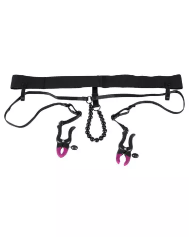 Image BK Pearl String & Silicone Clamp de Bad Kitty, pinces à tétons et clitoris en silicone avec perles-2