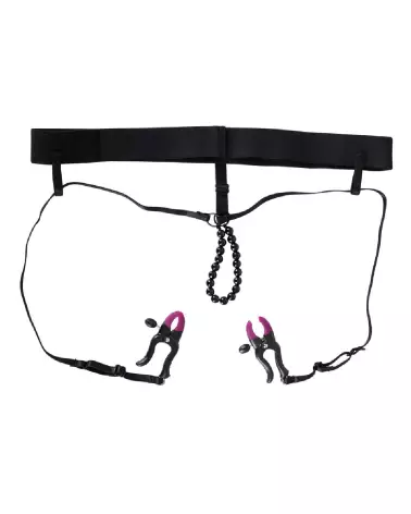 Image BK Pearl String & Silicone Clamp de Bad Kitty, pinces à tétons et clitoris en silicone avec perles-3