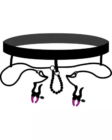 Image BK Pearl String & Silicone Clamp de Bad Kitty, pinces à tétons et clitoris en silicone avec perles-6