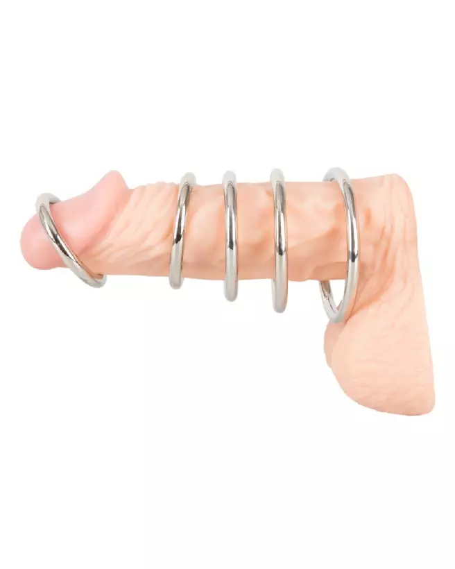 Set de 5 Anneaux Métalliques Bad Kitty pour amélioration de la performance-5