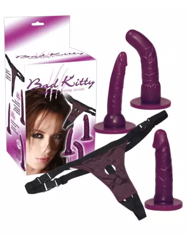 Image du Bad Kitty Strap-on Purple, gode ceinture de haute qualité pour couples-7
