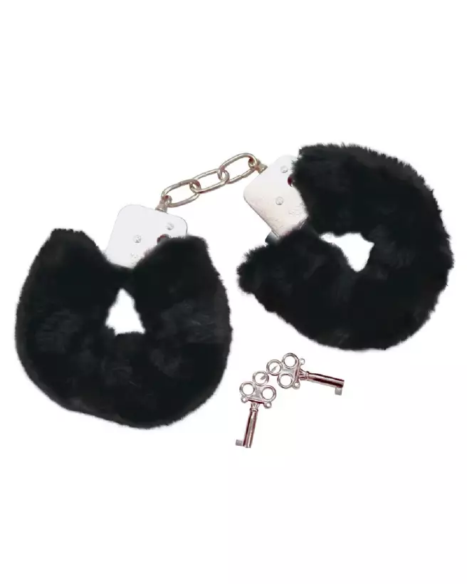 Menottes noires Bad Kitty pour jeux de contrainte sécurisés-2
