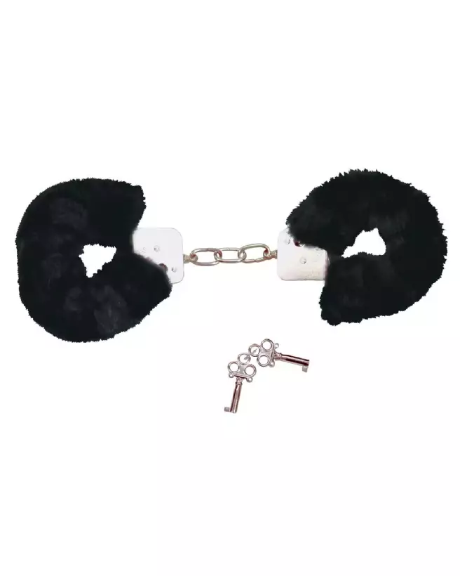Menottes noires Bad Kitty pour jeux de contrainte sécurisés-3