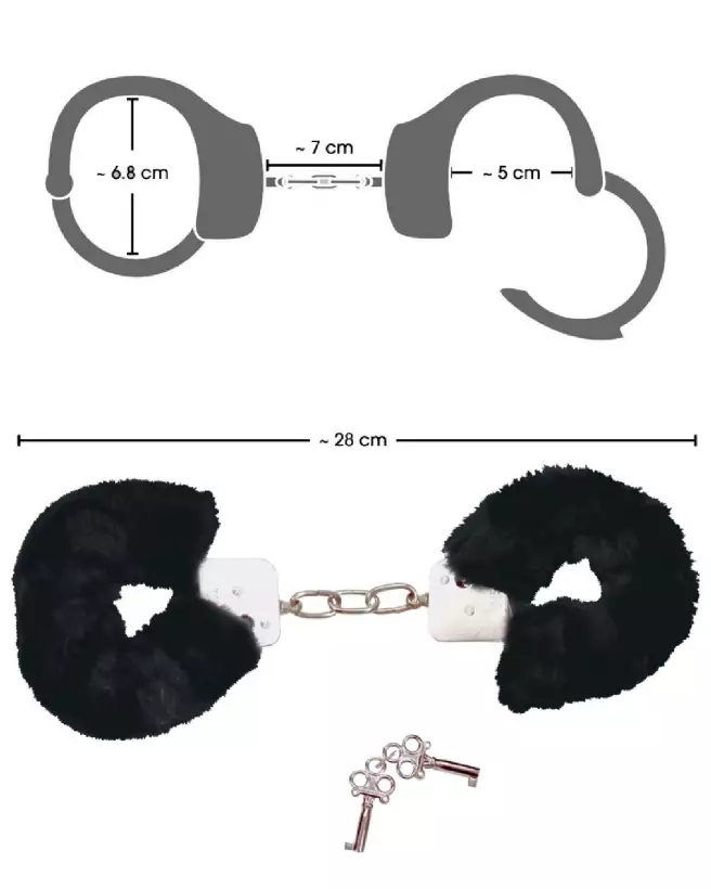 Menottes noires Bad Kitty pour jeux de contrainte sécurisés-4
