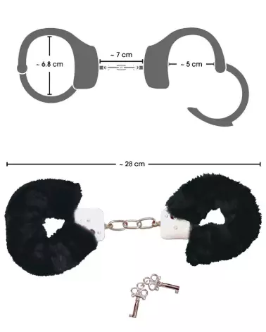 Menottes noires Bad Kitty pour jeux de contrainte sécurisés-4
