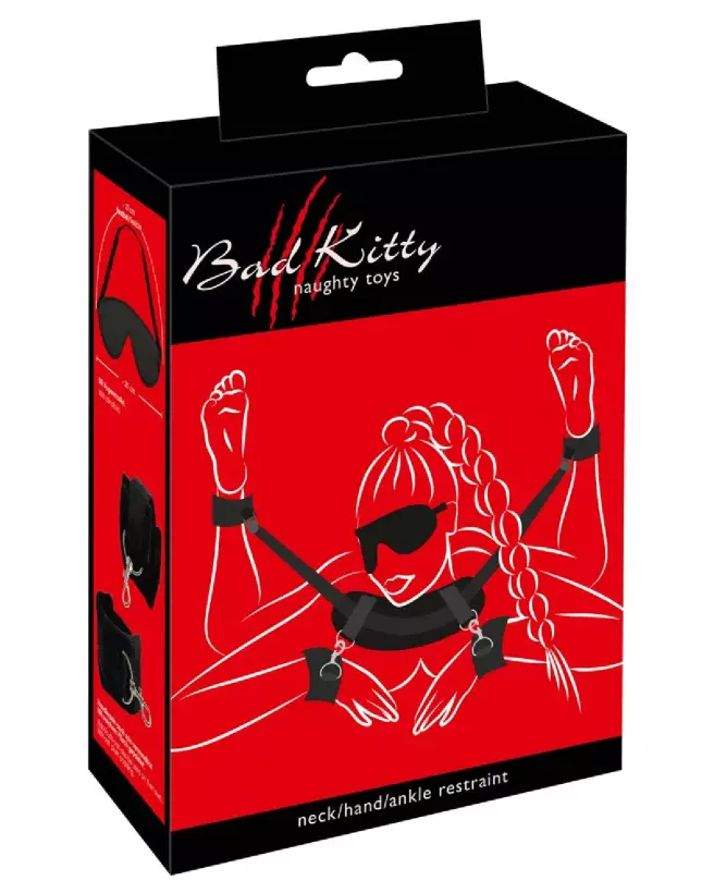 Image Bad Kitty Neck-Wrist-Ankle Restraints - Kit de Contraintes BDSM-1