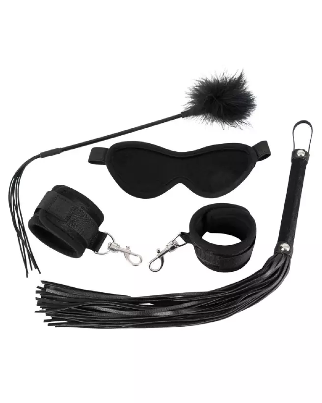 Fetish Kit Velvet Black par Bad Kitty - Attaches Érotiques en Velours-2