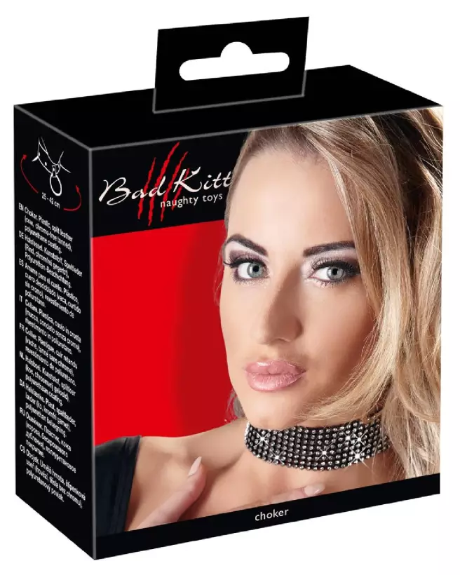 Collier Choker en Strass Bad Kitty pour Chiens et Chats-1