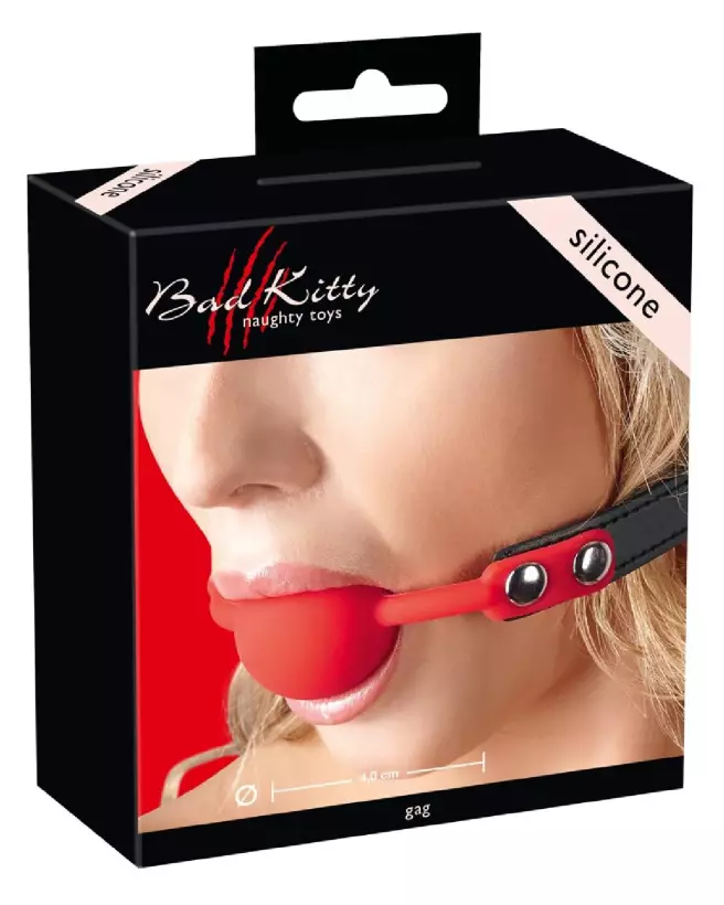 Baillon rouge en silicone Bad Kitty pour jeux BDSM-1