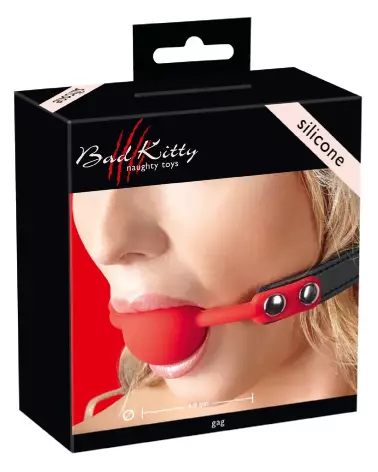 Baillon rouge en silicone Bad Kitty pour jeux BDSM-1