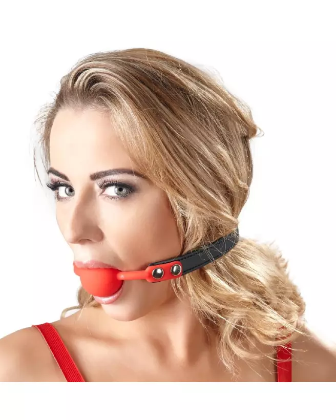 Baillon rouge en silicone Bad Kitty pour jeux BDSM-5