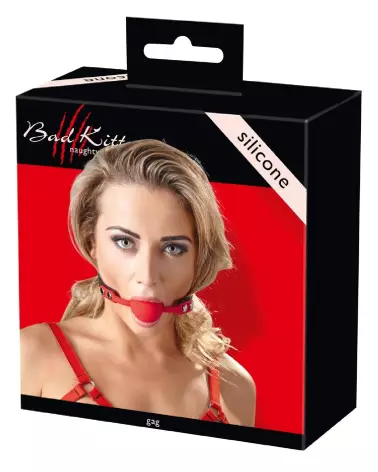 Baillon rouge en silicone Bad Kitty pour jeux BDSM-6