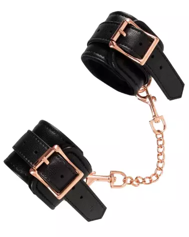 Menottes Bad Kitty Cuffs noires confortables et ajustables pour jeux érotiques-4