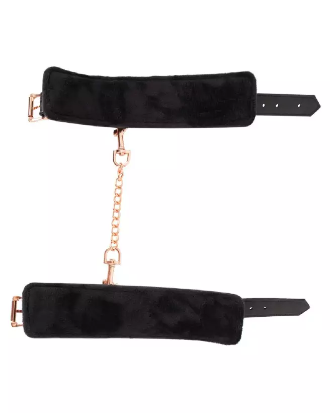 Menottes Bad Kitty Cuffs noires confortables et ajustables pour jeux érotiques-7