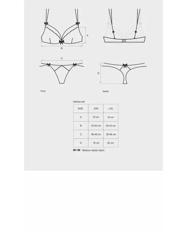 Photo de l'ensemble Intensa 2 pièces noir Obsessive, lingerie élégante et séduisante-5