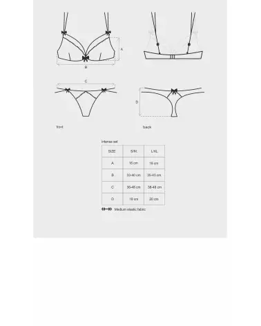 Photo de l'ensemble Intensa 2 pièces noir Obsessive, lingerie élégante et séduisante-5