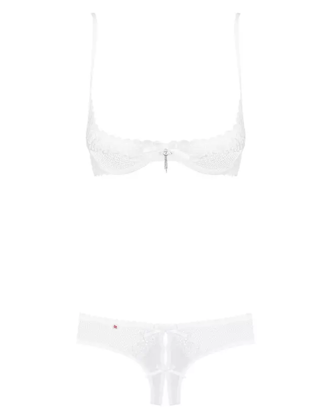 Ensemble Alabastra 2 pcs Blanc Obsessive en lingerie fine élégante-5