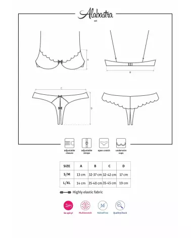 Ensemble Alabastra 2 pcs Blanc Obsessive en lingerie fine élégante-7