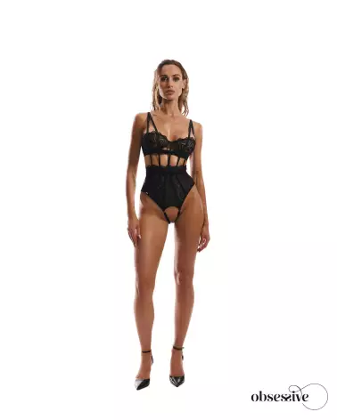Body Hersis Noir Obsessive en dentelle élégante-8