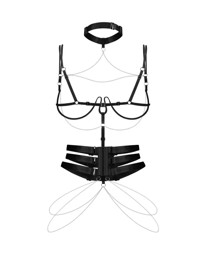 Harnais Noir Premisis Premium d'Obsessive en Guêpière Corset et Serre-Taille-8