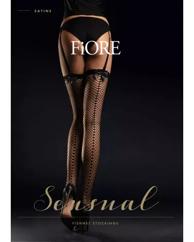Bas Satine 30 DEN Noir Fiore, élégance et confort en lingerie chic-2