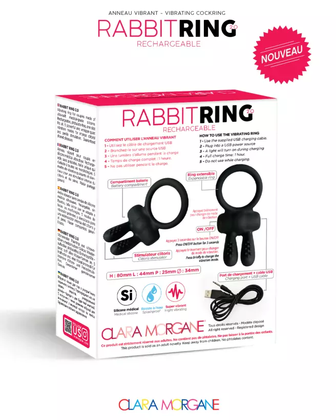 Rabbit Ring Rechargeable Clara Morgane - image 5