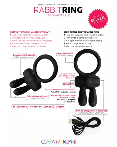 Rabbit Ring Rechargeable Clara Morgane - image 9