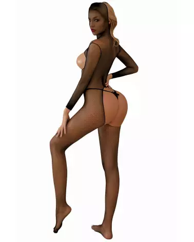 Combinaison résille noire élégante Rougir de Désir taille unique-1