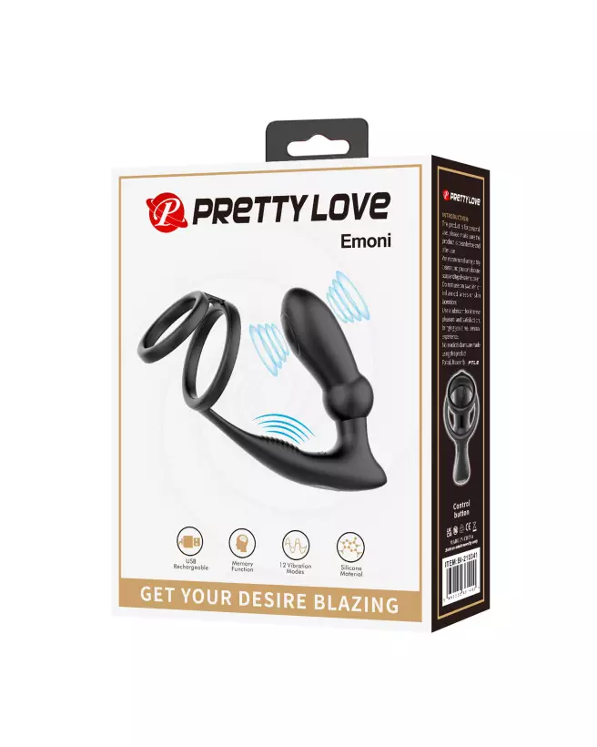 Image du Pretty Love Emoni, cockring vibrant pour endurance et plaisir.-2