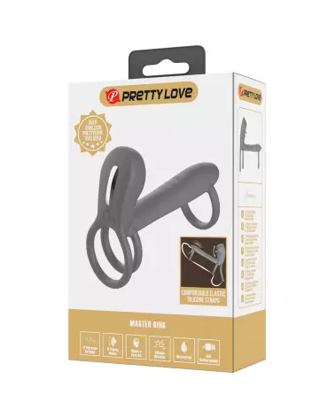 Image de l'anneau vibrant Pretty Love Jammy, stimulateur érotique en silicone pour couples-2
