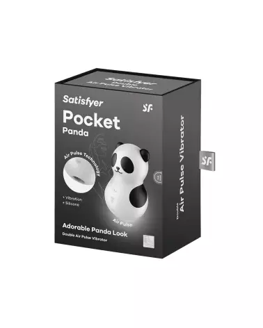 Image du Satisfyer Pocket Panda Blanc, stimulateur clitoridien compact et ergonomique-2