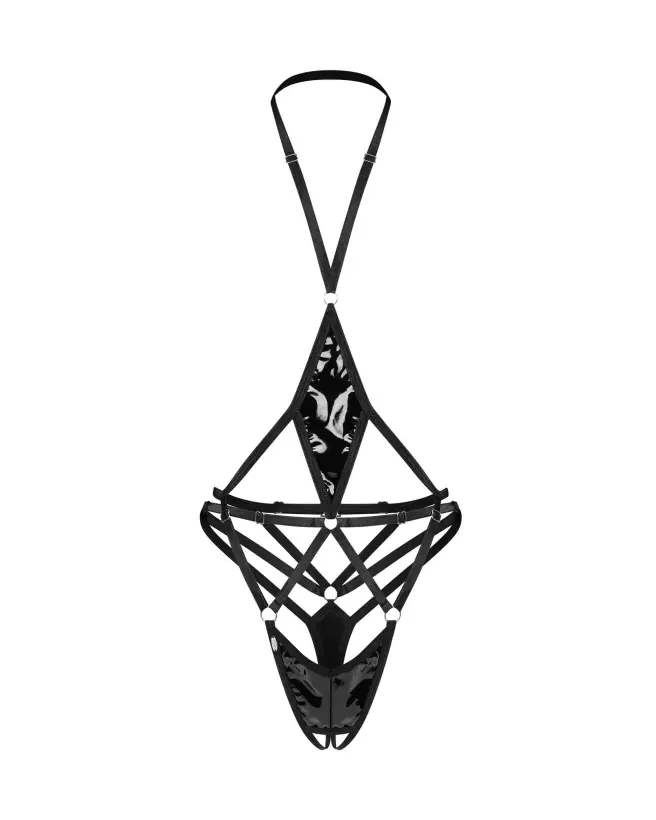 Image du Body Ouvert Keira Lise Noir par Obsessive - Lingerie Sensuelle et Élégante-10