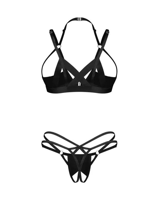 Obsessive Keira Lise ensemble lingerie noire ouverte-4