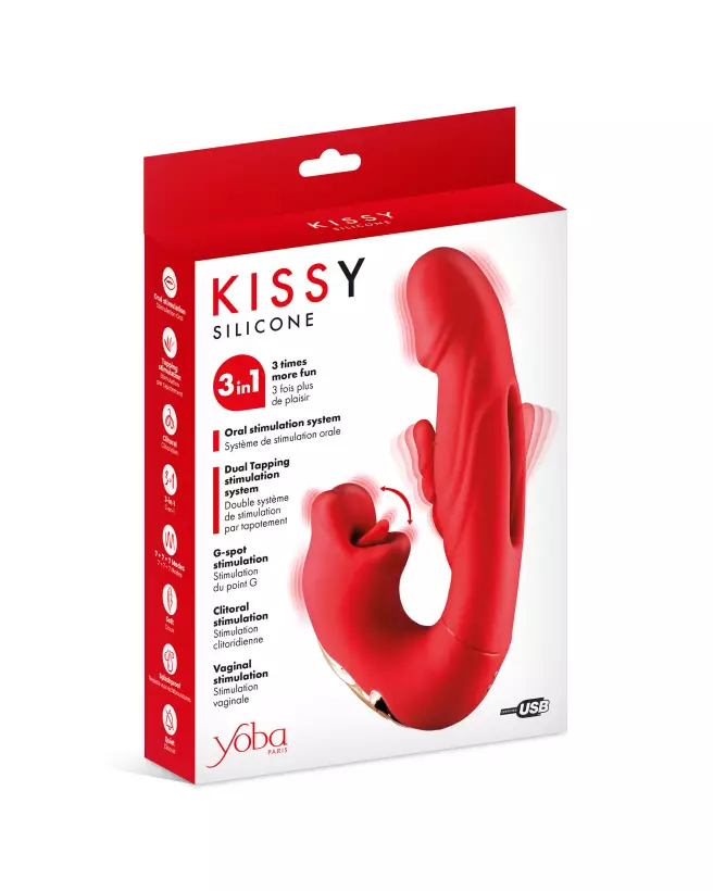 Image du stimulateur point G YOBA KISSY ROUGE pour plaisir intense-2
