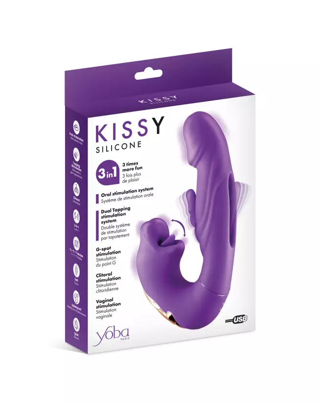 Image du stimulateur YOBA Kissy Violet pour Point G, jouet intime étanche et ergonomique-2
