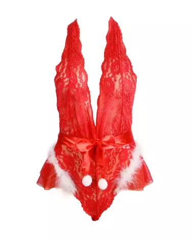 Body Mère Noël Rouge Paris Hollywood Costume Sexy Festif-3