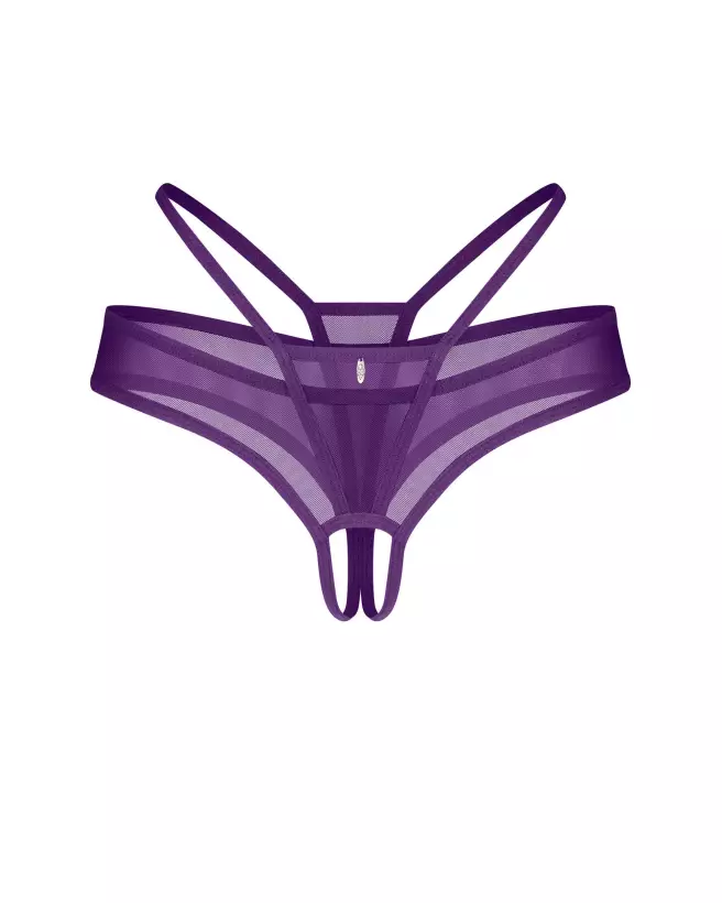 String ouvert vibrant Obsessive en maille violette avec pendentif décoratif-4