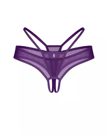 String ouvert vibrant Obsessive en maille violette avec pendentif décoratif-4