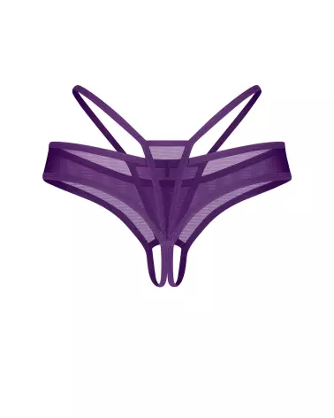 String ouvert vibrant Obsessive en maille violette avec pendentif décoratif-5
