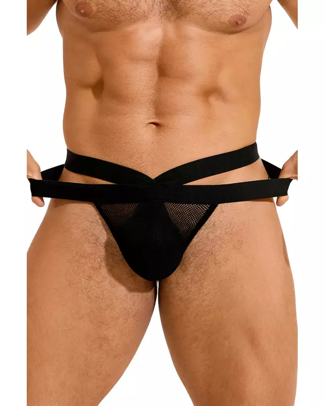 String en résille noir STG Paris Hollywood pour homme taille S/M-5