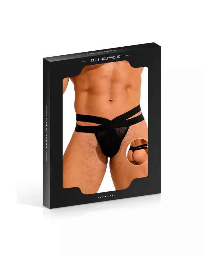 Image du String STG Homme Résille Noir L/XL de Paris Hollywood-2